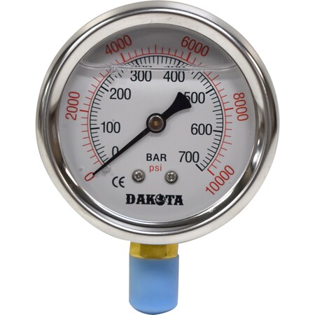 Dakota Hydraulic Pressure Gauge, 1/4" NPT, 0-10000 PSI Dakota-Gauge-GA-10000